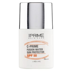 فلوئید ضد آفتاب بدون رنگ پرایم SPF50 مدل C-Prime Fusion Water محافظ UVA ،UVB و +++PA، ضد جوش و آکنه، ضد حساسیت مناسب انواع پوست حجم 40 میلی‌لیتر